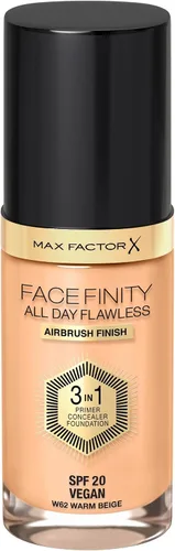 Vista 11 de Max Factor Facefinity 3 en 1 base de maquillaje líquida todo el día sin imperfecciones, SPF 20-32 Beige claro, 30 ml