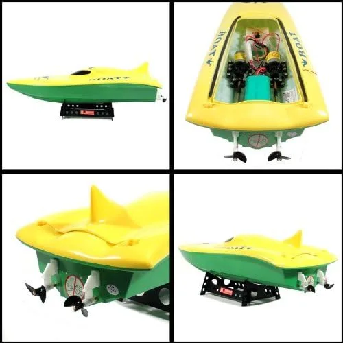 Vista 2 de RC Killer Whale Electric Dual Motor Control remoto velocidad barco (el color puede variar)