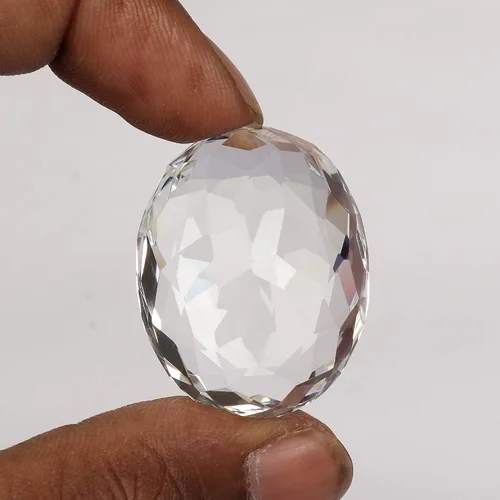 Vista 4 de REAL-GEMS 77.00 Ct Topacio Blanco Forma Ovalada Piedra Preciosa Suelta, Gema Cristal Piedra rhinestone, hidrotermal - topacio blanco