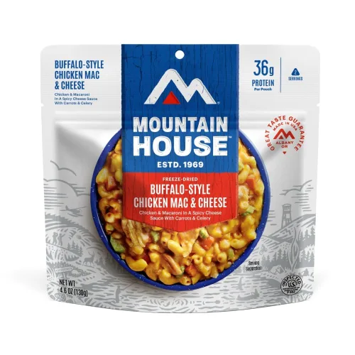 Vista 3 de Mountain House Buffalo Style Chicken Mac & Cheese Alimentos liofilizados para mochileros y campamentos Paquete de 6
