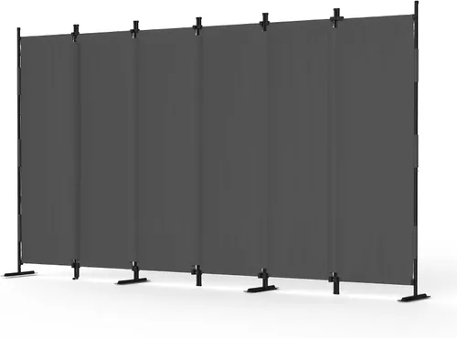 Vista 12 de Divisor de habitación de 3 paneles y pantallas de privacidad plegables con 4 pies de metal curvos, divisor de pared de cubículo para particiones