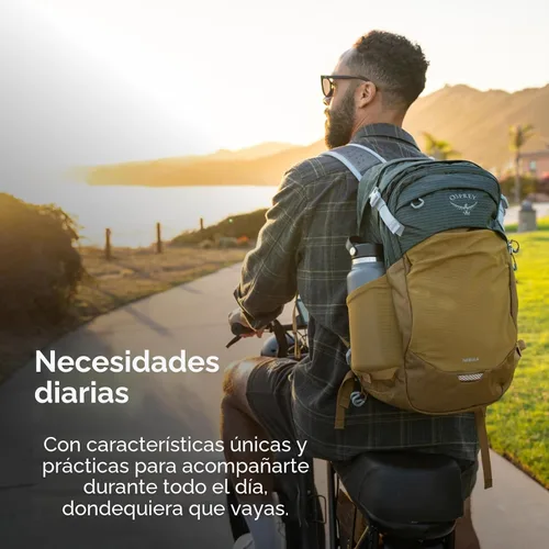 Vista 3 de Osprey Mochila de Viajero Nebula, Atlas Blue/Heather bolso diario, paquete del campus, portátil llevar, color azul
