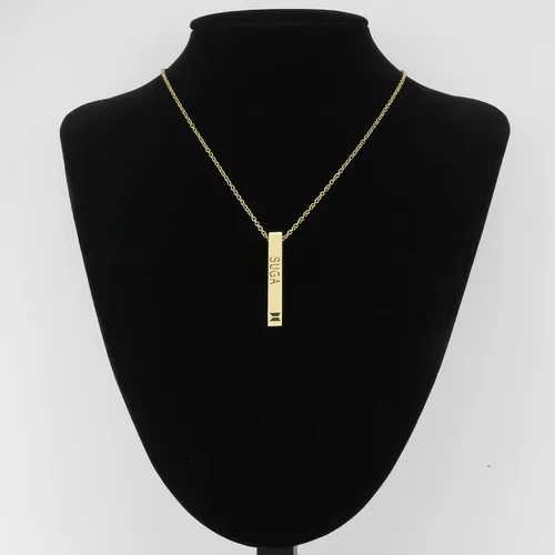 Vista 5 de ZWYQWN KPOP ARMY Collar de regalo para mujeres y niñas RM JIM JK V JIMIN J-HOPE SUGA Collar de cumpleaños para mujeres Metal Acero inoxidable
