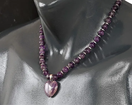 Vista 108 de Colgante de corazón de aventurina natural, Collar de cuentas de aventurina genuina, Collar de piedra verde, Collar de piedras preciosas, Cuentas