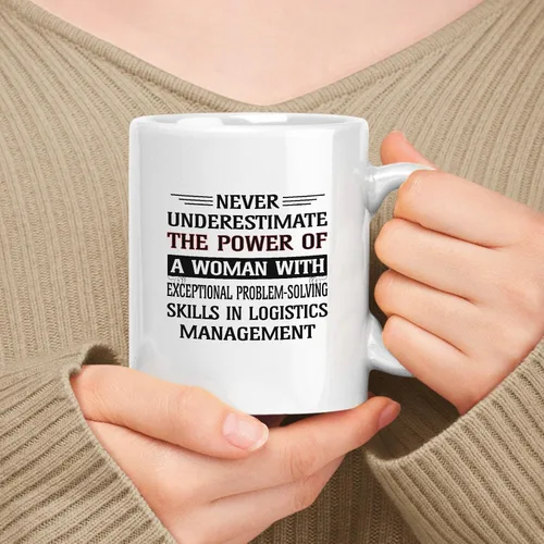 Vista 9 de Taza de cerámica blanca de 11 oz de regalo para mujer, nunca subestimes el poder de la mujer con talento para un diseño de software escalable