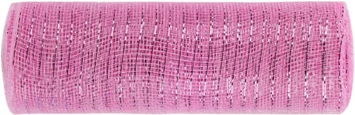 Vista 36 de YYCRAFT cinta metálica de malla de poliéster para decoración y manualidades, 10 yardas Rosa