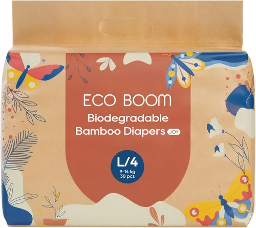 Vista 9 de ECO BOOM Joy - Pañales de viscosa de bambú para bebé, talla 1
