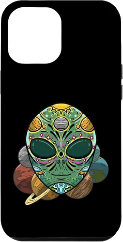 Vista 6 de Funda de regalo para iPhone 14 Alien Sugar Skull Galaxy Retro ET Dia De Los Muertos