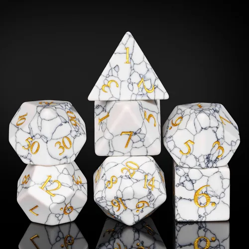 Vista 43 de UDIXI Juego de dados de piedras preciosas de amatista, dados DND de piedra de cristal D&D con estuche de regalo para juegos de rol y juegos de mesa