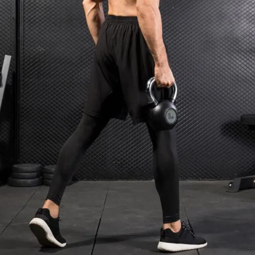 Vista 8 de TOPTIE - Pantalones cortos activos para correr 2 en 1 para hombre, mallas de baloncesto