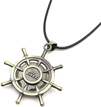 Vista 6 de Collar de una pieza con colgante de aleación de sombrero de paja de esqueleto Luffy, Metal