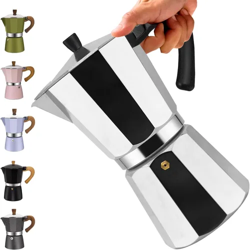 Vista 46 de Cafetera clásica de aluminio para 3 tazas Azul