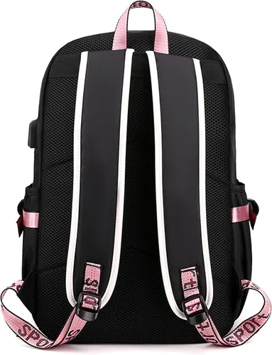 Vista 3 de Roffatide Anime Kuromi Print Business Casual Laptop Hombros Mochila Viaje Senderismo Daypacks Mochila Mochila 17 Pulgadas, Kurom B, Moderno