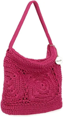 Vista 2 de The Sak Ava Mini Hobo Bag en ganchillo, asas dobles, parche Pinkberry, Parche Pinkberry