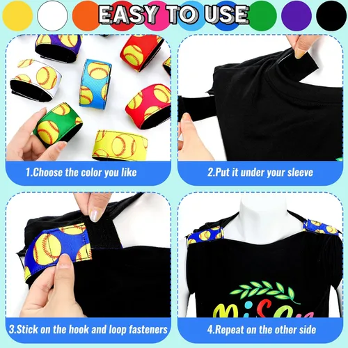 Vista 3 de Yinder 10 pares de soportes para manga de fútbol y sóftbol, clips de manga para camisas deportivas, accesorios