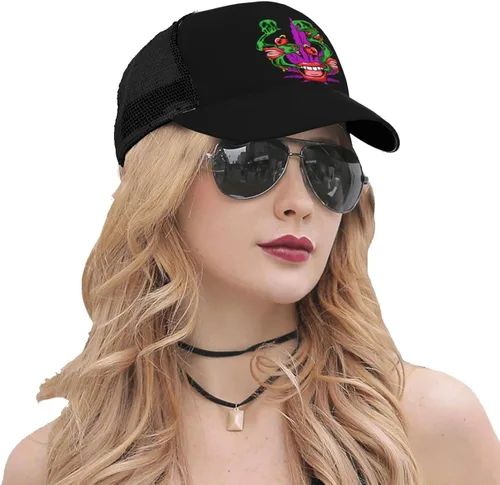 Vista 5 de SCOOVY Gorra de béisbol de malla, Popo Storm boca y labios, tela de sarga de poliéster, gorra de camionero elegante protector solar hebilla
