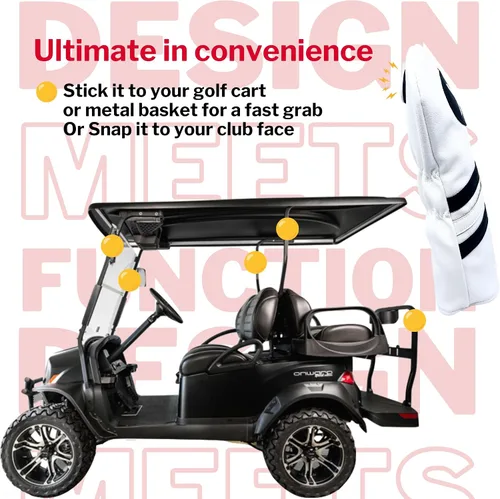 Vista 4 de Madson Golf Fundas magnéticas para carrito: fundas elegantes y protectoras para palos de golf, con imán de goma para posicionamiento seguro y acceso