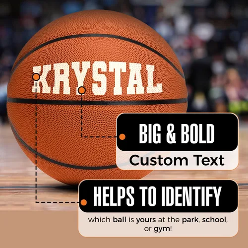 Vista 5 de Baloncesto personalizado TF250 para interior o exterior - Personalizado con tu nombre o texto - Regalo de baloncesto ideal para hijo, hija, niño