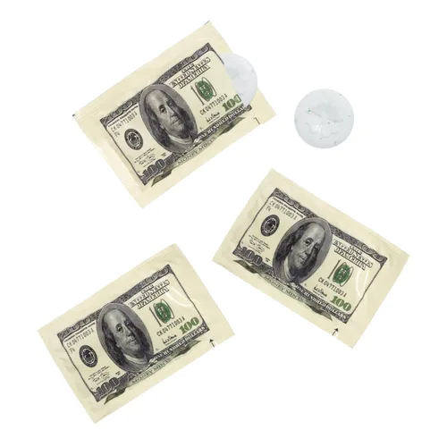 Vista 2 de Dinero Mentas – 100 Pack, 2 Mentas por pack – Sabor a hierbabuena, envuelta individualmente