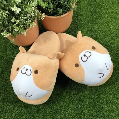 Vista 5 de Nayothecorgi Pantuflas Corgi suaves - Talla única, Naranja