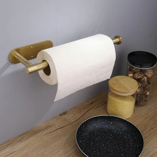 Vista 9 de Toalleros de papel para cocina, soporte adhesivo para toallas de papel debajo del gabinete, montaje en pared para toalla de cocina de 13 pulgadas