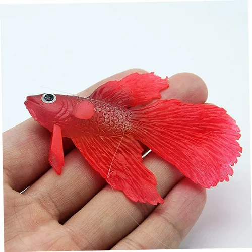 Vista 5 de Decoración botánica de silicona Betta Fish artificial Betta Estatua de pez artificial simulación de peces falsos Betta Tropical Fish Ornamento