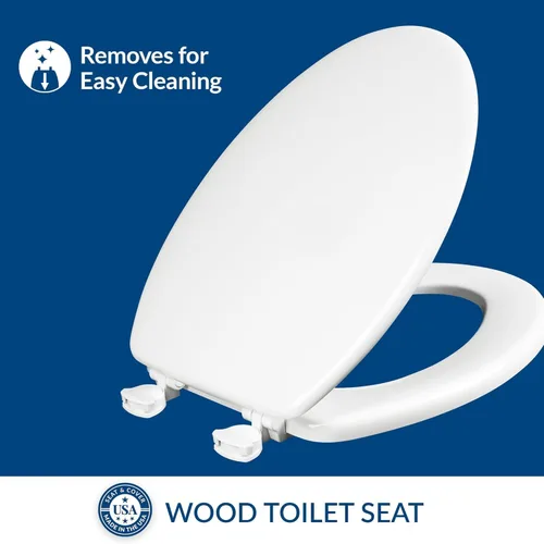 Vista 16 de Mayfair 44EC 000 asiento para retrete moldeado de madera con bisagras, fácil de limpiar y recambiar, 44ECA 000, 0 volts