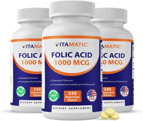Vista 11 de Vitamatic Ácido fólico 1000 mcg (1 mg), 240 tabletas vegetarianas