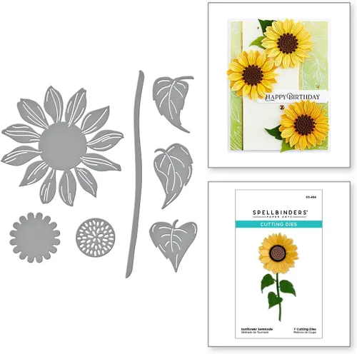 Vista 2 de Spellbinders Troqueles grabados con serenata de girasol S3-494