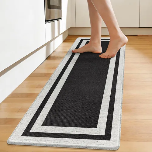 Vista 13 de Tapetes antifatiga para suelo de cocina, tapetes acolchados antifatiga de cocina de 17.3 x 27.5 pulgadas, impermeables, antideslizantes, de pie