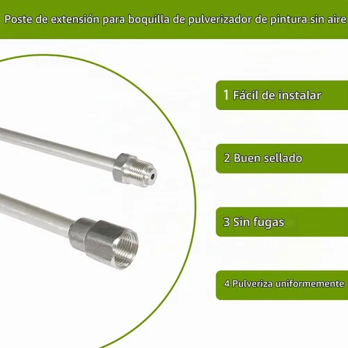 Vista 5 de Poste de extensión de punta de rociador sin aire de 59 pulgadas, varilla de extensión de punta de pistola rociadora con protector rojo