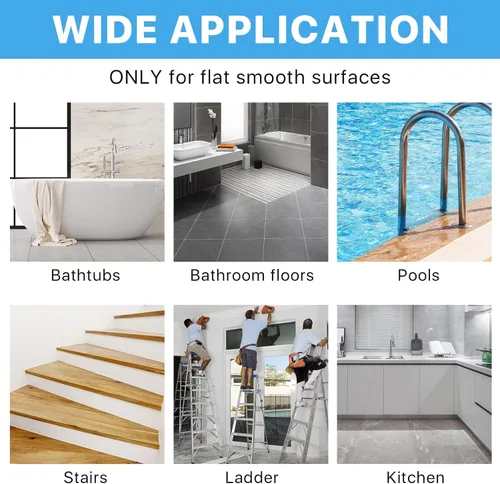 Vista 4 de Supkiir Adhesivos antideslizantes para bañera, 24 unidades antideslizantes con raspador para bañera, bañera, ducha, piscina, escaleras, cocina, 15