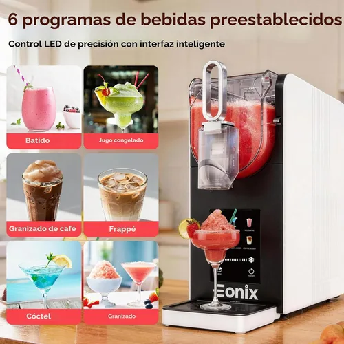 Vista 2 de Máquina de granizado no necesita hielo, máquina de granizado de 64 onzas para el hogar con función de limpieza automática, máquina comercial