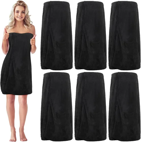 Vista 9 de Tigeen Spa Robe for Women Waffle Spa Wraps Negro