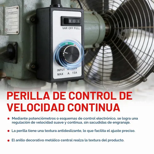 Vista 5 de waltyotur AC 120V Reemplazo para Router Ventilador Controlador de Velocidad Variable Motor Eléctrico Reóstato
