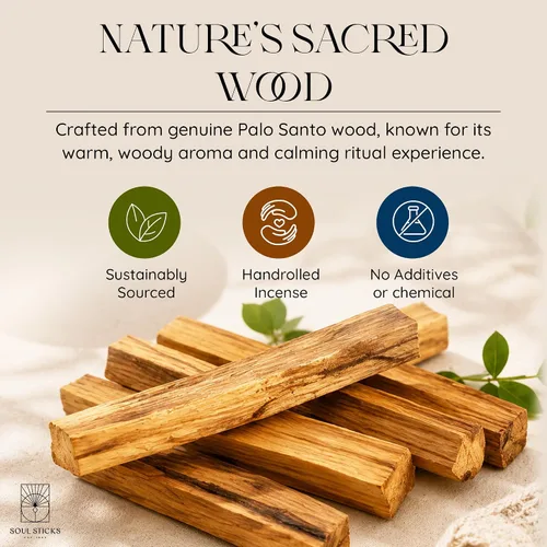 Vista 3 de SOUL STICKS Maya Palo Santo - Varillas de incienso limpiadoras 6 varillas por paquete fabricadas en Perú (Palo Santo)