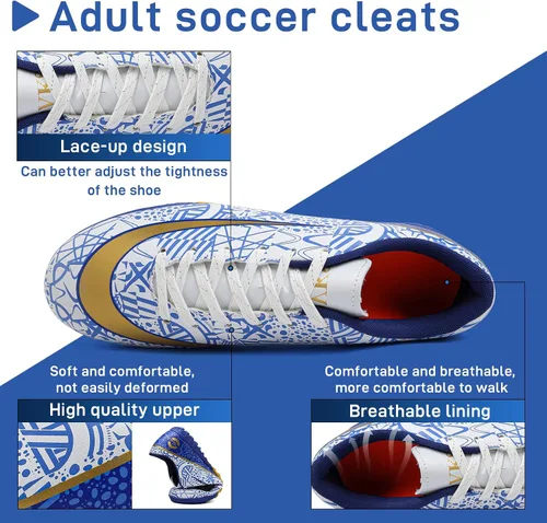 Vista 6 de Tacos de fútbol para hombre y mujer, zapatos de fútbol para interiores y exteriores AGTF