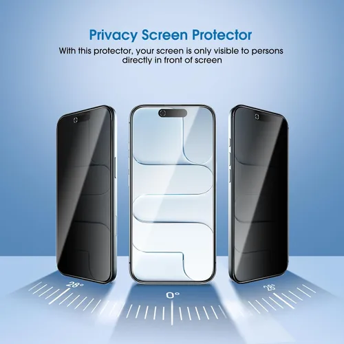 Vista 3 de amFilm Protector de pantalla OneTouch Privacy para iPhone Air 17 de 6.5'' + Protector de lente de cámara Instalación con alineación automática
