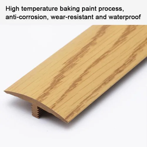 Vista 3 de KADEUX Transición de suelo cortable, umbral en forma de T, transición de madera a azulejo, tiras de conexión de espacio para pisos, ribete de PVC