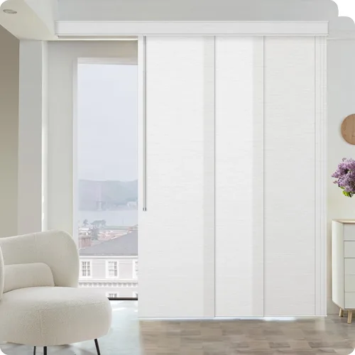 Vista 8 de Graywind - Paneles deslizantes manuales 100% opacos con control de varilla, persianas de privacidad para ventanas de patio, puertas corredizas
