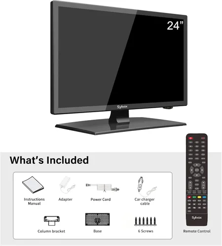 Vista 7 de SYLVOX Televisor de 12 V de 24 pulgadas, 1080P RV TV de 12 voltios DC alimentado por HD (ATSC), sintonizador integrado de HDTV (ATSC), reproductor