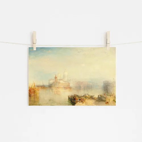 Vista 5 de Textured Paper - William Turner - Venice the Dogana and San Giorgio Maggiore (1834) - Painting Photo Poster Print Art Gift - J. M. W. Turner Joseph