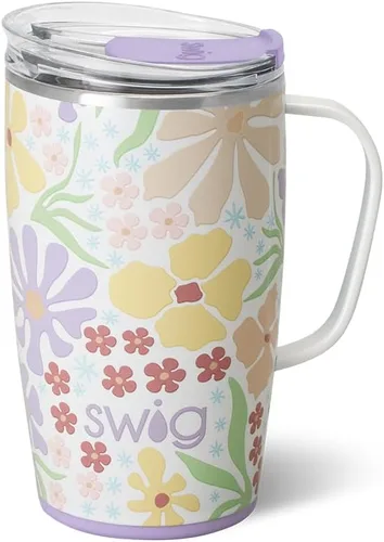 Vista 35 de Swig Life Taza de Viaje de 18 oz, Vaso Aislante con Asa y Tapa, Taza de Café de Viaje, Compatible con Portavasos, Acero Inoxidable, Vaso de 18 oz