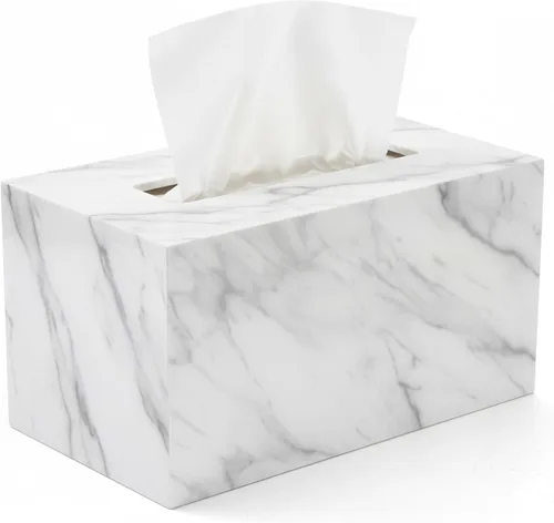 Vista 9 de Cubierta de Caja de Paños Rectangular - Soporte de Caja de Paños Rectangular - Compatible con Kleenex - Accesorios de Baño de Acrílico y Mármol