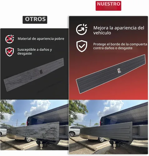 Vista 7 de HECASA Almohadilla Flexible Central para Escalón de Compuerta Trasera con Moldura de Acabado y Botón de Liberación Compatible con 2015 2016 2017