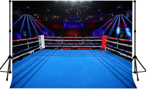 Vista 2 de Telones de fondo de anillo de boxeo para fotografía de 5 x 3 pies, para niños, niños, fiesta de cumpleaños, retrato de adultos, cartel de fiesta