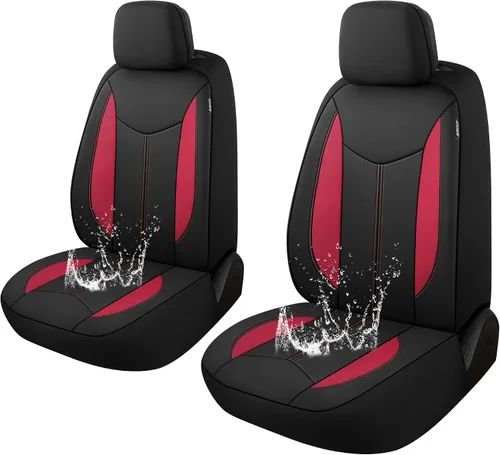 Vista 8 de CAROMOP Funda de neopreno para asiento de automóvil, 2 asientos delanteros, fundas de asiento impermeables para automóviles, ajuste universal