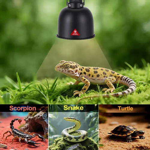Vista 5 de Lámpara de reptil de cúpula profunda de 5.5 pulgadas de 100 W, lámpara de calor de reptiles de cúpula de 100 W con interruptores aptos