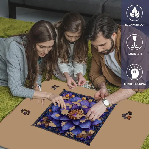 Vista 73 de Mys Aurora Rompecabezas de madera de cactus para adultos, 200 piezas Flor de cactus