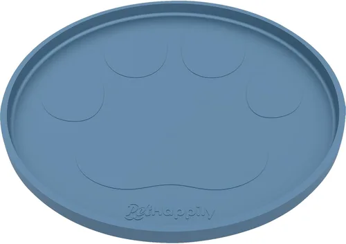 Vista 55 de Tapete grande de silicona para cuencos de comida y agua, bordes elevados para evitar derrames, impermeable, protege el suelo, fácil de limpiar